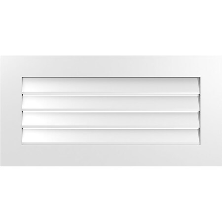 Ekena Millwork Vertical Surface Mount PVC Gable Vent: Functional, w/ 3-1/2"W x 1"P Standard Frame, 36"W x 18"H GVPVE36X1801SF